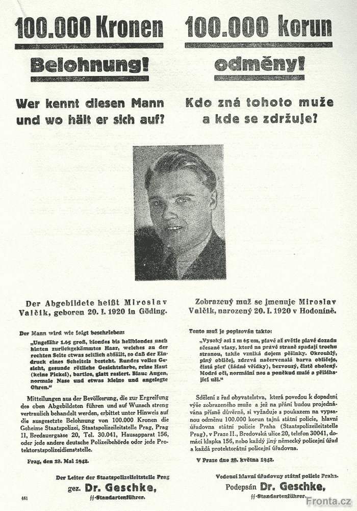 Atentát - hledá se Josef Valčík